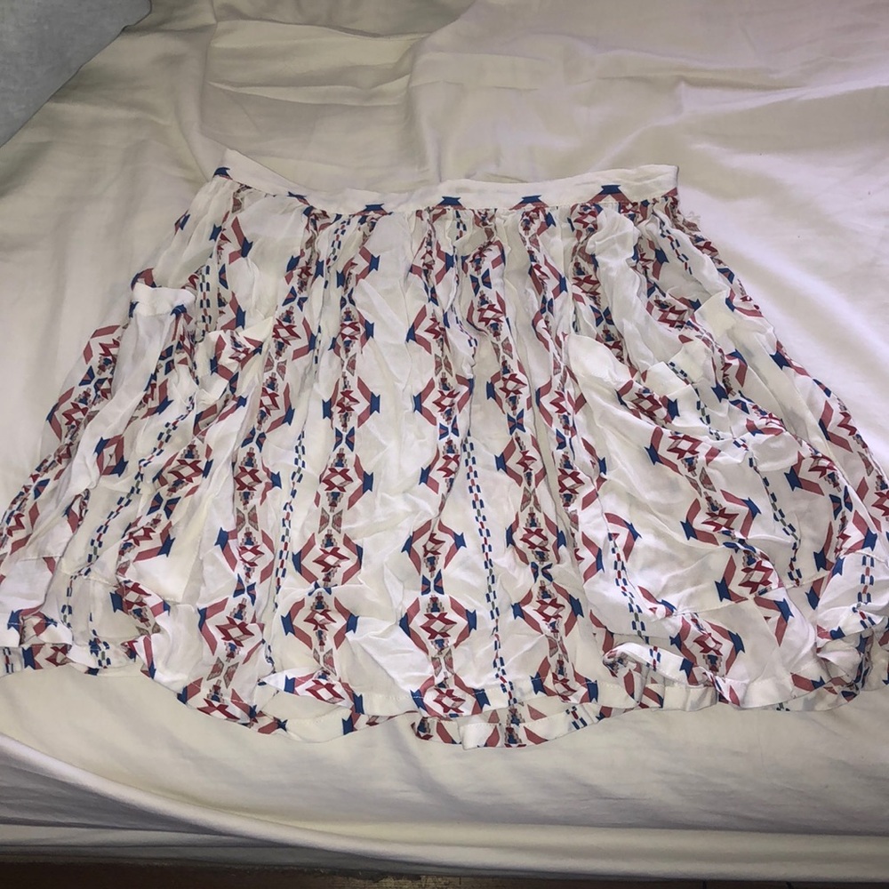 Patterned Mini Skirt with Pockets
